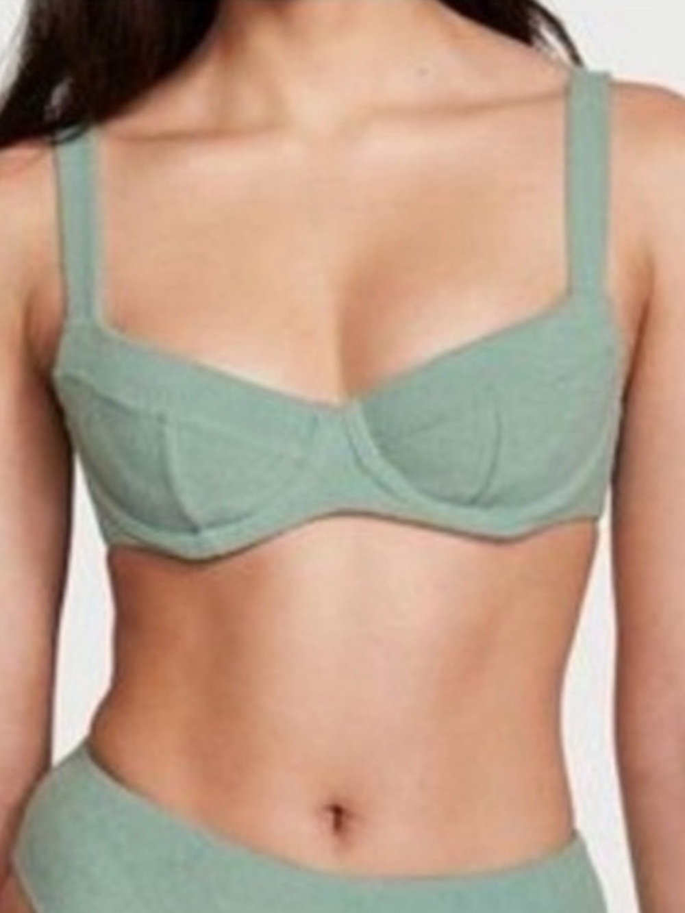 Victoria’s Secret blue/green terry cloth balconette bikini top